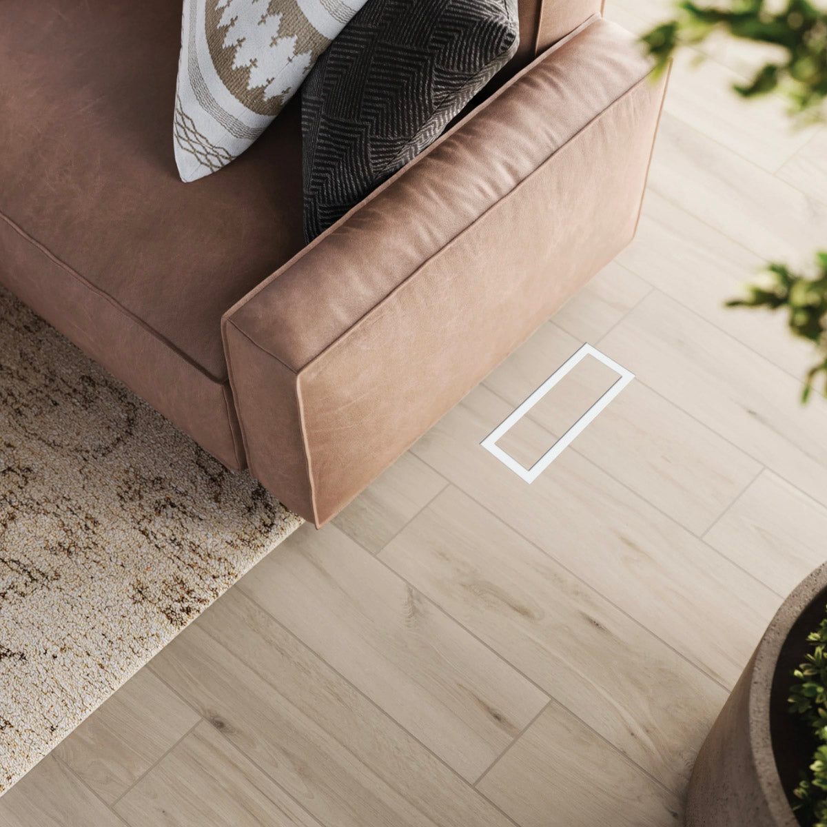 DAVENTE Magnetic Matte White Top Flush Mount Floor Vent, 4" x 10" Duct Opening