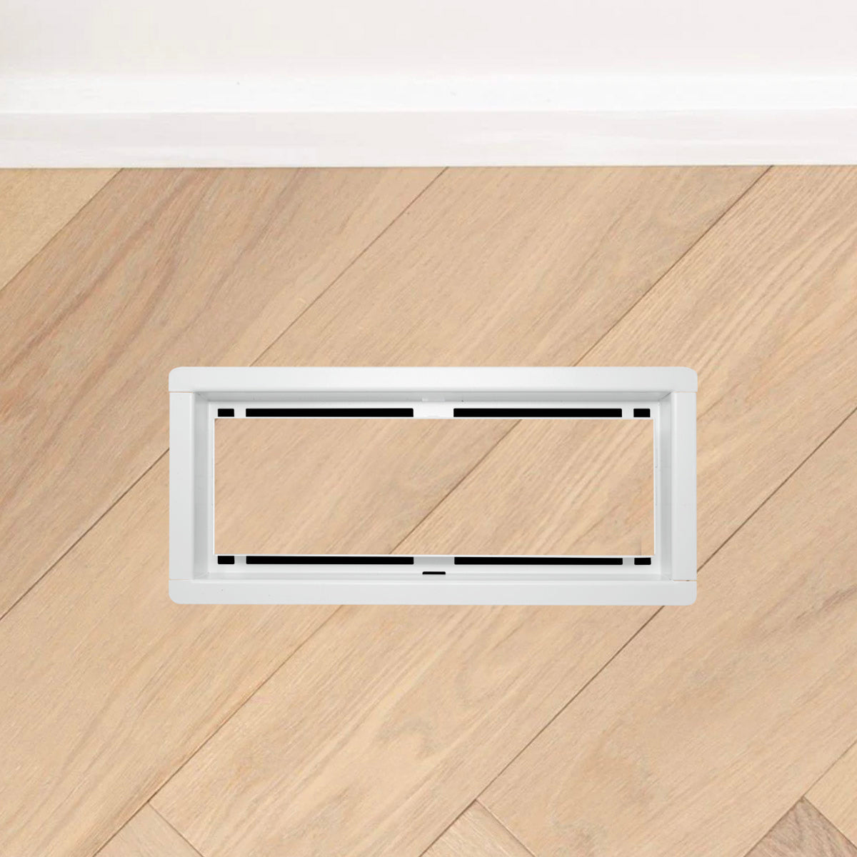 DAVENTE Magnetic Matte White Top Flush Mount Floor Vent, 4" x 10" Duct Opening