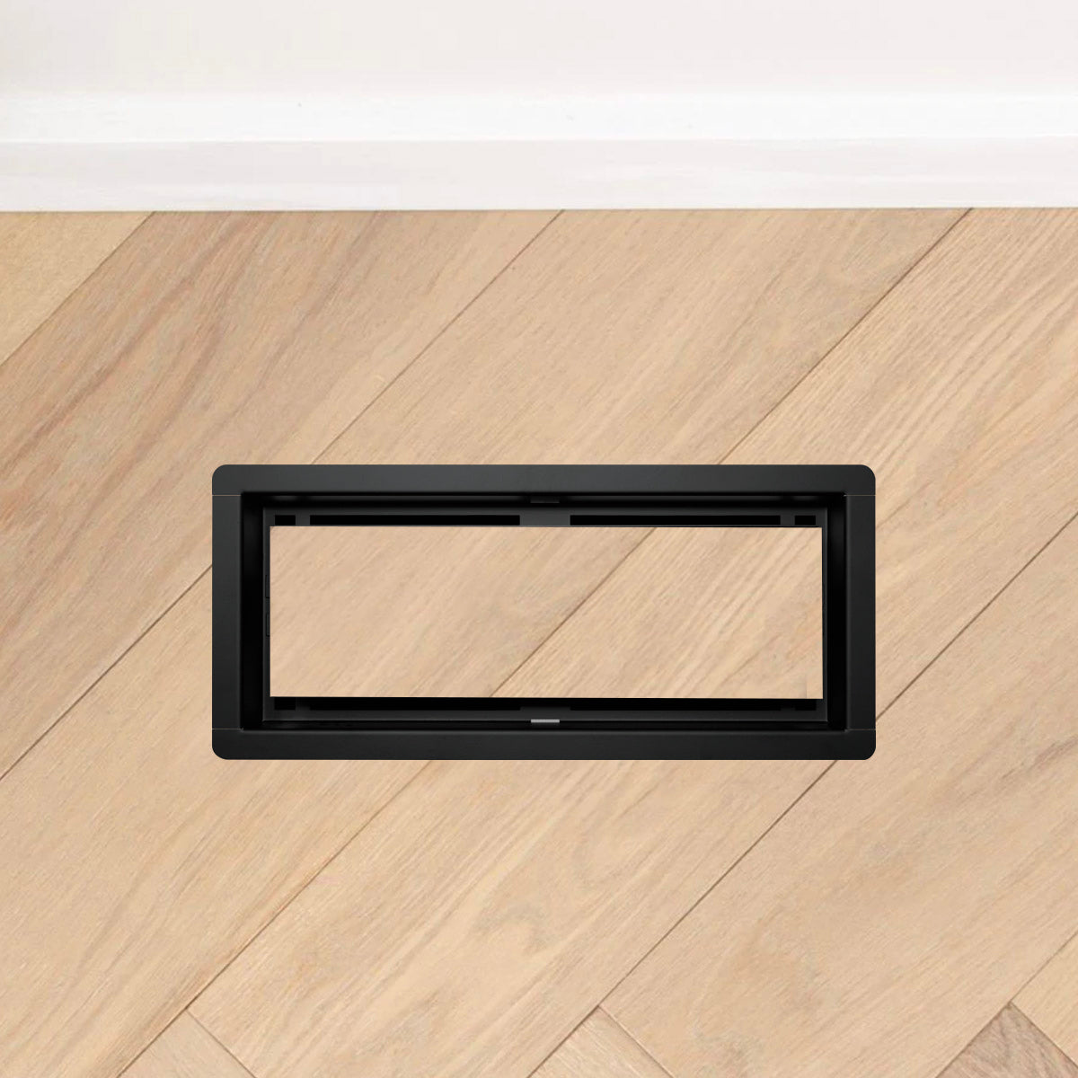 DAVENTE Magnetic Matte Black Top Mount Flush Floor Vent for 4" x 10" Duct Opening