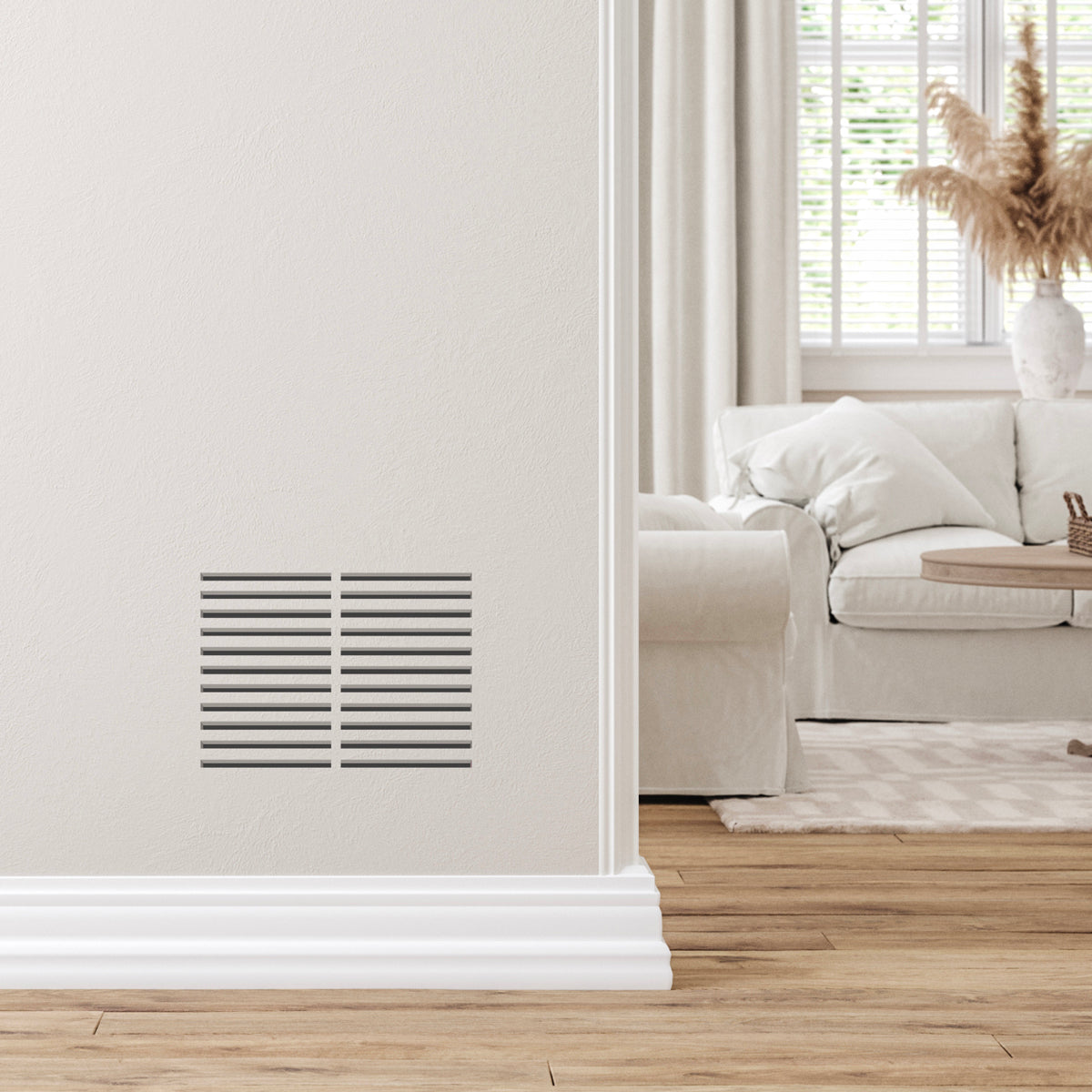 Envisivent Permanent Flush Mount Air Return, 14” x 8” (Duct Opening)/Requires 16" x 11" Drywall Opening