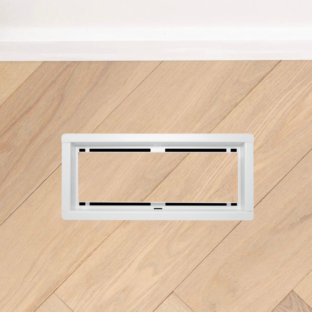 
                  
                    DAVENTE Magnetic Matte White Top Flush Mount Floor Vent, 4" x 10" Duct Opening
                  
                